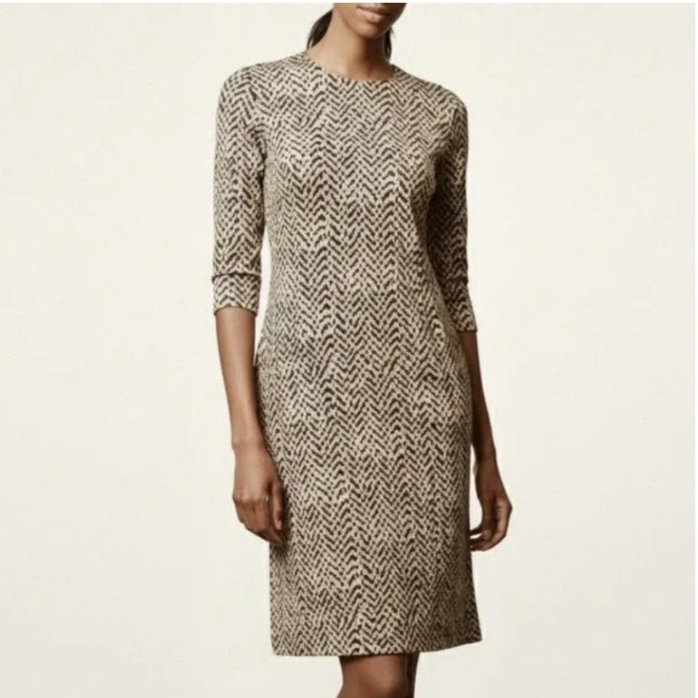 J McLaughlin Midi Dress Women's Medium Catalyst Perkins Sheath Brown Tan